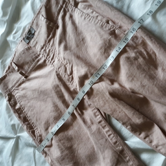 Helmut Lang Sz 0 Slub Twill Cropped Blush Pink Skinny Zip Ankle Flax Blend Pants - Picture 7 of 17